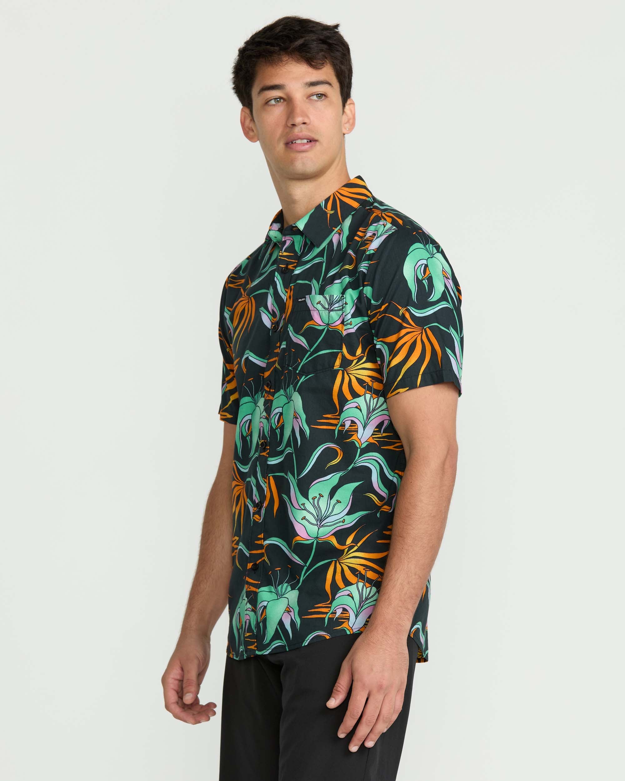 Men's Brainmelter Floral Short Sleeve Shirt - Image 3