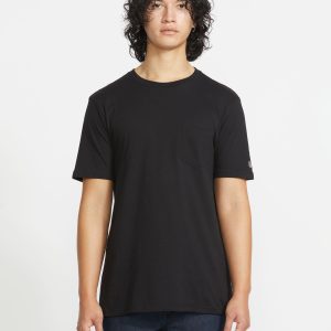 Men's Solid Short Sleeve Shirt Pocket Tee