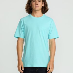Men's Solid Short Sleeve Shirt Pocket Tee