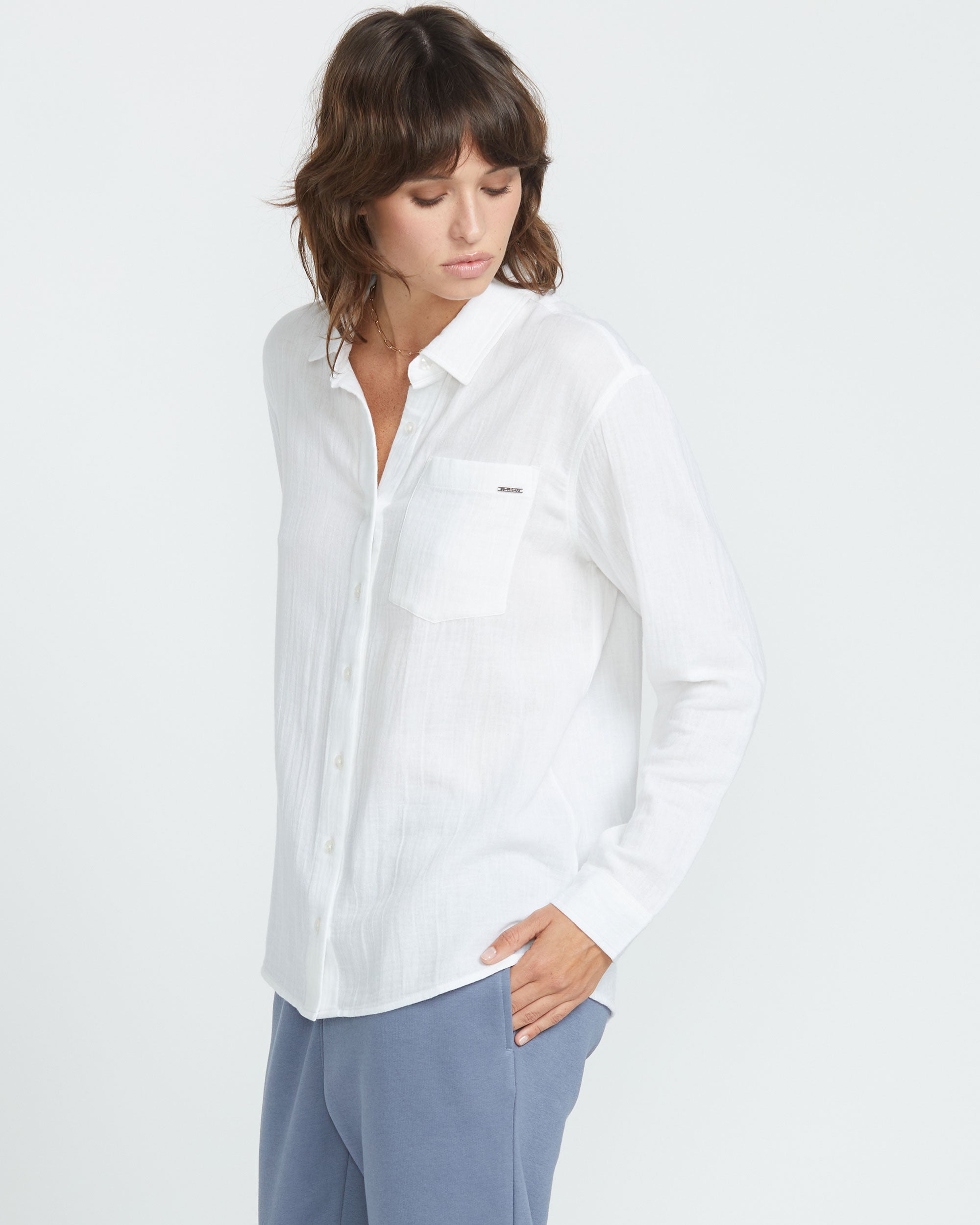 Women's Lil Button Up Long Sleeve Shirt - Image 3