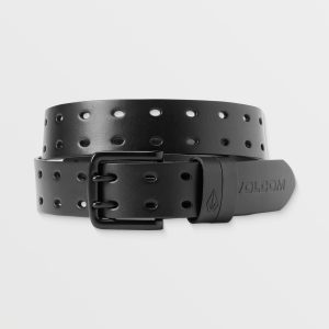 Two Spike Leather Belt