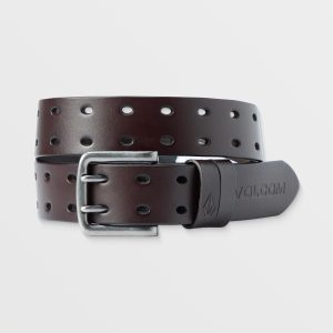 Two Spike Leather Belt