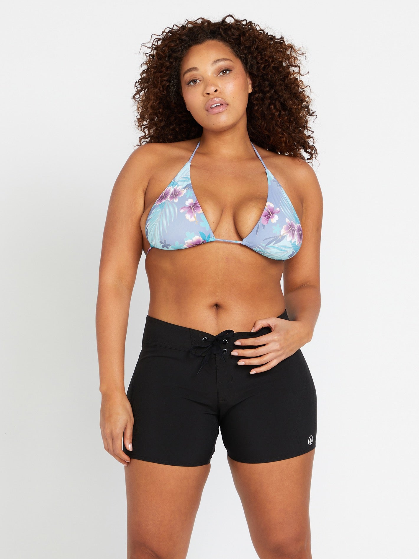 Women's Simply Solid Front-Tie Boardshorts - Image 9